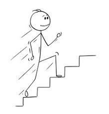 Picture of stick figure climbing stairs 